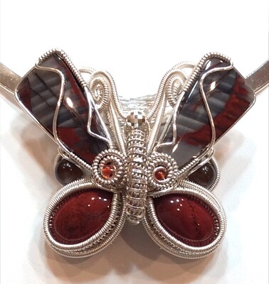 Banded Butterfly Pendant — N-0247 - image2